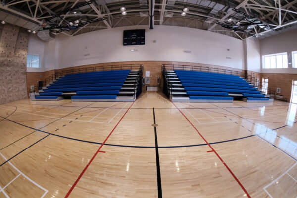 Indoor gym retractable bleacher