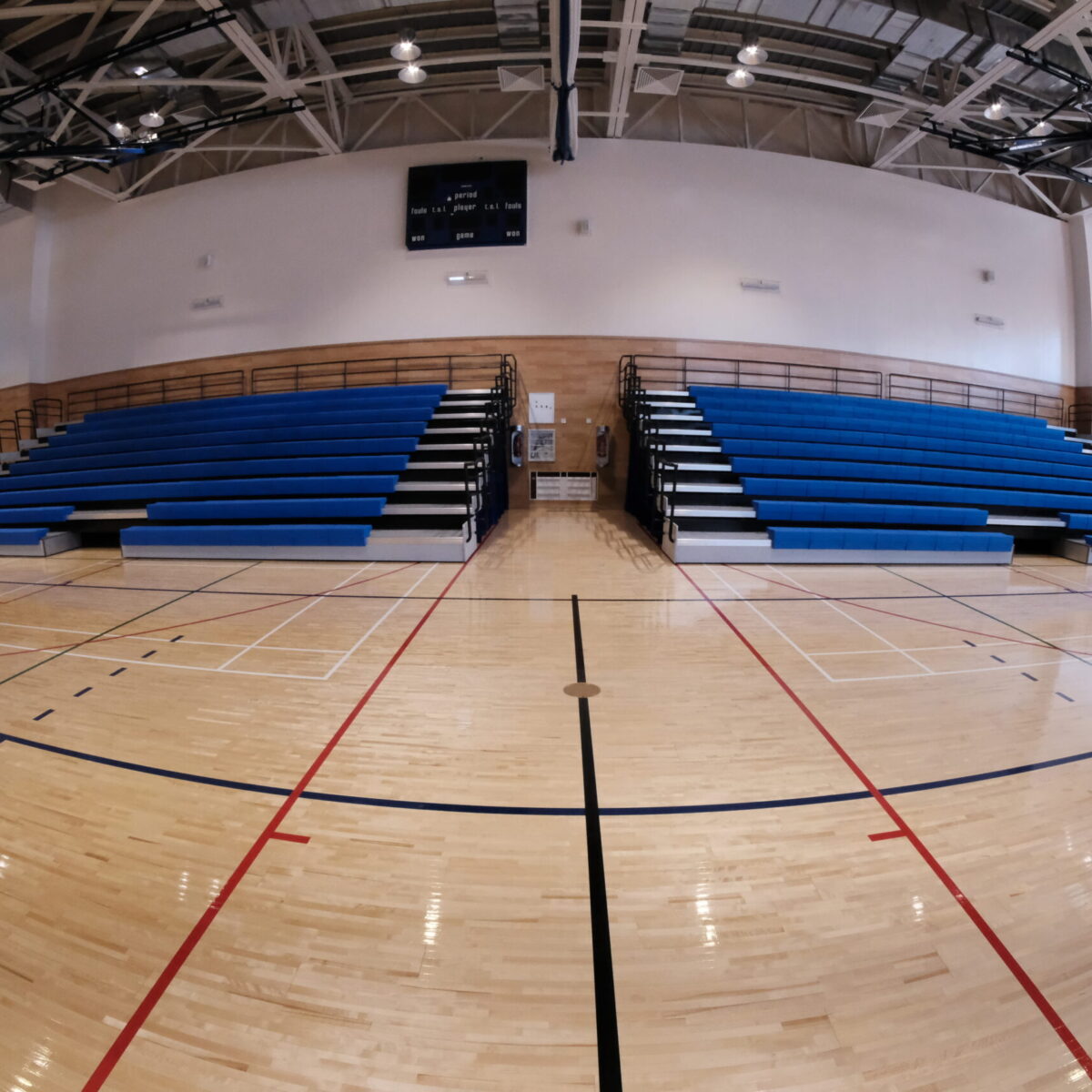 Indoor gym retractable bleacher