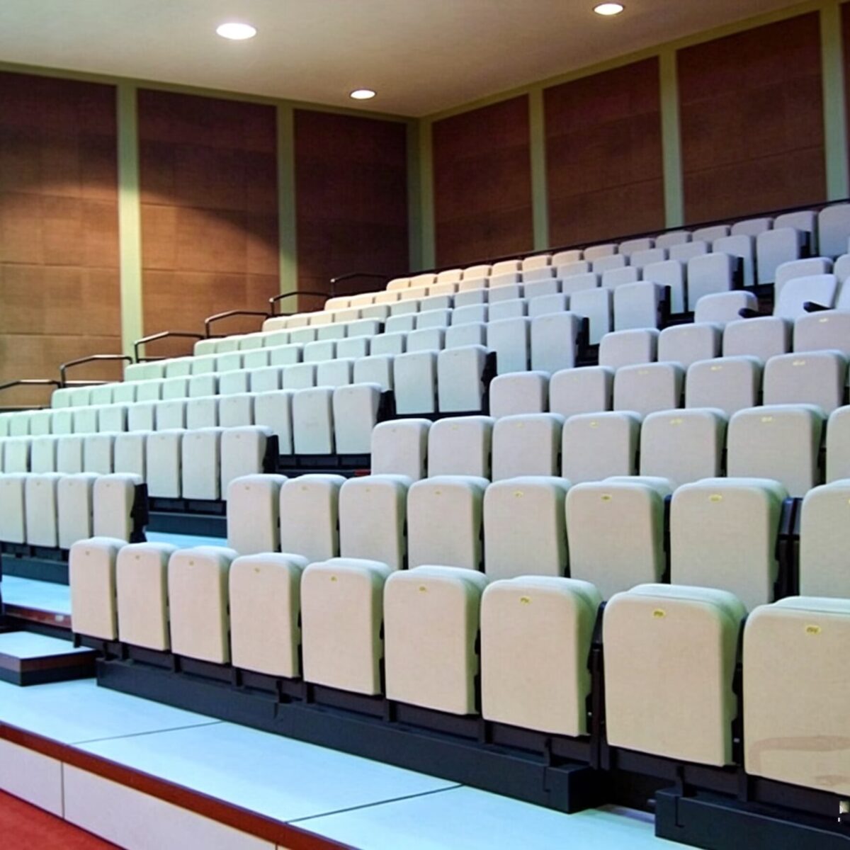 JY-768 Indoor  Telescopic/retractable Bleacher with back